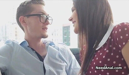 Cutie with big tits and round ass gets oiled up before banging with her horny boyfriend