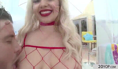 Dirty little slut with a big oily booty has a hardcore ass to mouth action with deviant