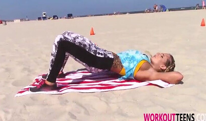 Phat booty gal has a workout right after she's done hottie wastes no time riding a dick