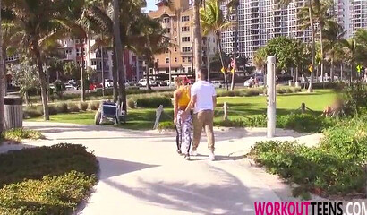 Phat booty gal has a workout right after she's done hottie wastes no time riding a dick