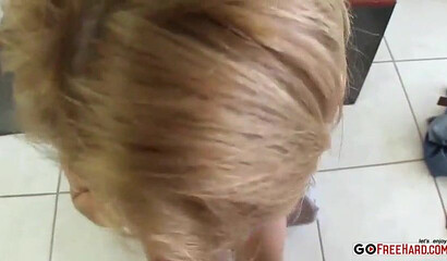 Blonde gal with a perfect big ass sits on raging boner and bounces on it like a pro POV