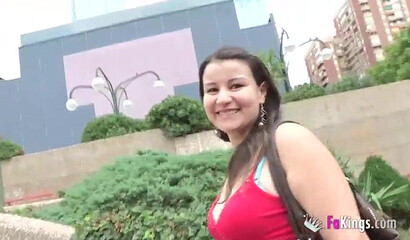 Chubby latina teenie with an amazing round ass fucks wildly with a hung skinny dweeb
