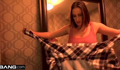 Busty young woman with big booty toys her pussy and gets her love tube hammered hard