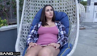 Busty young woman with big booty toys her pussy and gets her love tube hammered hard