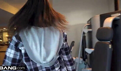 Busty young woman with big booty toys her pussy and gets her love tube hammered hard