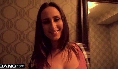 Busty young woman with big booty toys her pussy and gets her love tube hammered hard