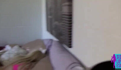 Blonde teen sweetheart wakes up with a morning wood in her mouth and big ass in POV