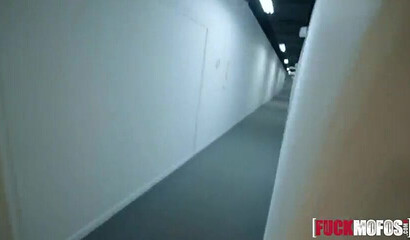 Good looking ebony teen with round bubble butt bounces on big white cock like a pro POV