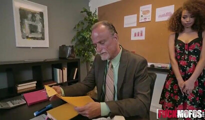 Good looking ebony teen with round bubble butt bounces on big white cock like a pro POV