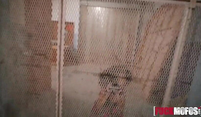 Good looking ebony teen with round bubble butt bounces on big white cock like a pro POV