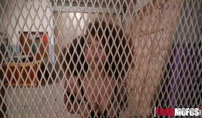 Good looking ebony teen with round bubble butt bounces on big white cock like a pro POV