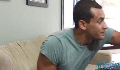 Petite latina teen bends her big ass over and receives a big black cock from behind