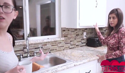 Hot stepsister with big ass and hairy twat rides rock solid cock with passion in POV