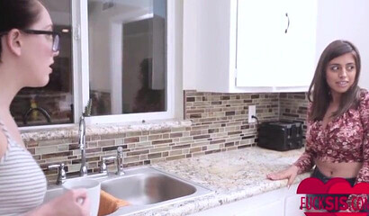 Hot stepsister with big ass and hairy twat rides rock solid cock with passion in POV