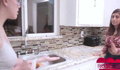 Hot stepsister with big ass and hairy twat rides rock solid cock with passion in POV