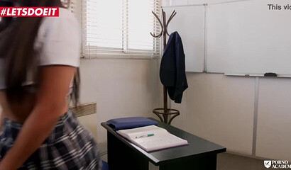 Big butt schoolgirl goes in to the principals office for a hardcore double penetration