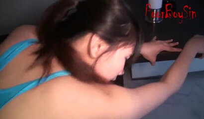 Barely legal Asian teen likes having her ass oiled up before servicing a raging prick