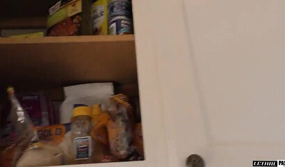 Curvy young schoolgirl with big booty lifts her skirt and takes a raging rod deep in twat