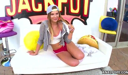 Horny big ass slut got her booty eaten by stud and she bounces on his rock hard schlong