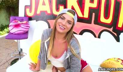 Horny big ass slut got her booty eaten by stud and she bounces on his rock hard schlong