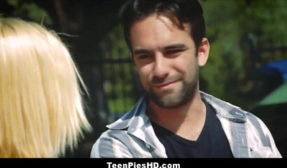 Petite blonde teen with amazing phat ass craves for good pounding and a big load as well