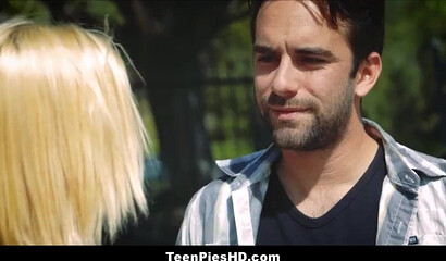 Petite blonde teen with amazing phat ass craves for good pounding and a big load as well