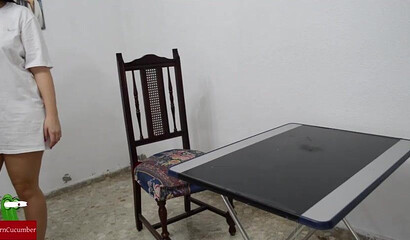 Thick ass teenager gets spanked on her big ass and pussy pounded by a perverted dude