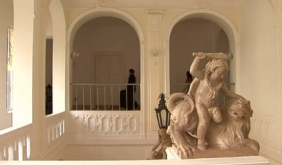 Two sexy Russian gals with big butts have hardcore anal threesome with horny detective