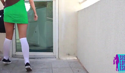 Slutty girl scout convinces horny guy to buy her cookies with her amazing round butt