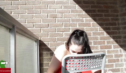 Curvy teenie with amazing big ass got her booty eaten out by horny pervert outdoors