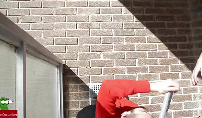 Curvy teenie with amazing big ass got her booty eaten out by horny pervert outdoors