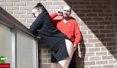 Curvy teenie with amazing big ass got her booty eaten out by horny pervert outdoors