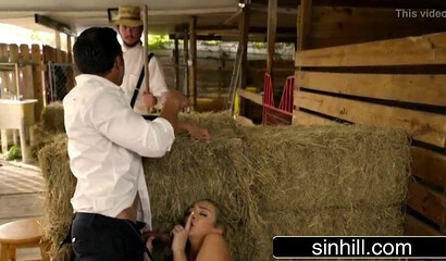 Pretty Amish girl in stockings with fine ass has hardcore fuck session in the stables