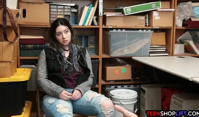 Big ass teen is caught stealing but all is forgiven when she lets her stepdad fuck her