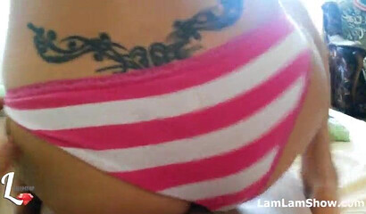 Young teen with a juicy big ass moves her panties over to enjoy a wild dick ride in POV