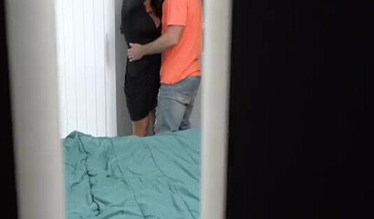 Teenage bombshell shows her big butt to a guy before she lets him use her throat and twat