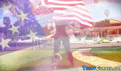 All American big ass teen can't erase smile off her face when a stiff cock is up her pussy