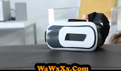 Big butt teen is playing with VR cocks until her step-brother offers her the real thing