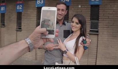 Slutty young Latina is happy to give a blowjob on the street before her phat ass is plowed