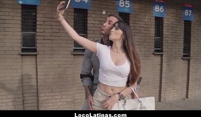 Slutty young Latina is happy to give a blowjob on the street before her phat ass is plowed