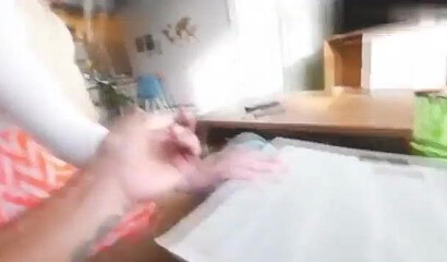 Fat ass blonde mom plays with her son sucking his enormous cock until he comes all over her