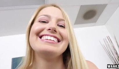 Big ass blonde sucks it deep before she receives pulsating shaft deep inside her twat