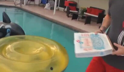 Large blonde gives her enormous ass to a guy more then willing to fuck her cunt balls deep