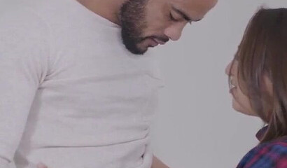 Brunette teeny has a fat ass and strong wish for big black cock to fuck her pussy brutally