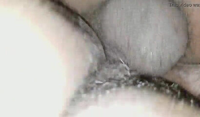 Big butt ebony MILF is penetrated hard in her wet pussy by a large dick with creampie finish