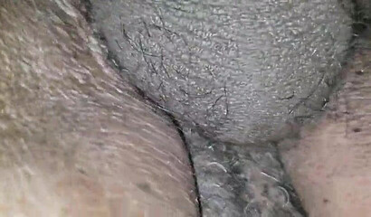 Big butt ebony MILF is penetrated hard in her wet pussy by a large dick with creampie finish
