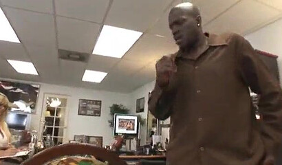 MILF blonde with huge melons and big butt can only be satisfied with enormous sized cock