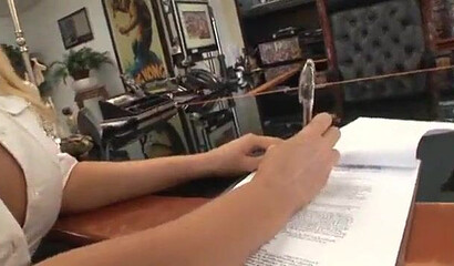 MILF blonde with huge melons and big butt can only be satisfied with enormous sized cock