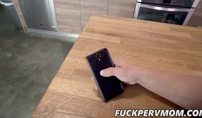 Amateur wife accepts to strip naked and show her big bottom, but only if her pussy is impaled