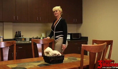 Busty big ass MILF lets her man lick her pussy before he fucks her balls deep with giant cock